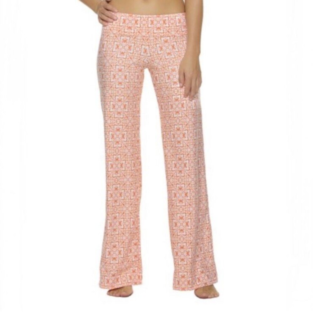 Helen Jon Mandalay Fold Over Beach Pants Women's Medium Exuma Print UPF 50 $145